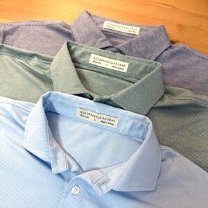 Lot of 3 Holderness & Bourne Made In Korea Striped Polos